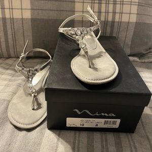 Nina Silver “Diamond” Stone Sandals